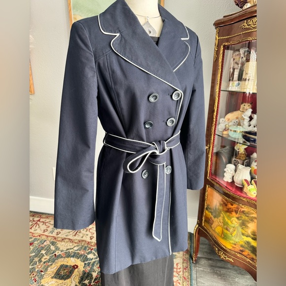 Ann Taylor Navy Trench Coat - Picture 6 of 10